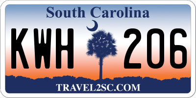 SC license plate KWH206