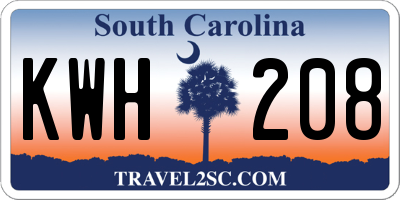 SC license plate KWH208
