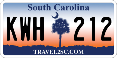 SC license plate KWH212