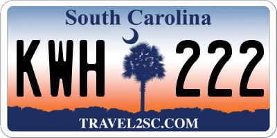 SC license plate KWH222