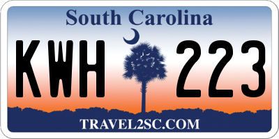 SC license plate KWH223