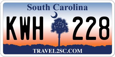 SC license plate KWH228