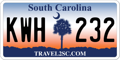 SC license plate KWH232