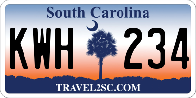 SC license plate KWH234