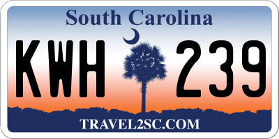 SC license plate KWH239
