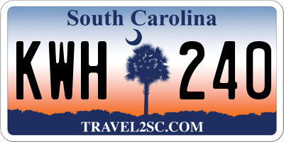 SC license plate KWH240