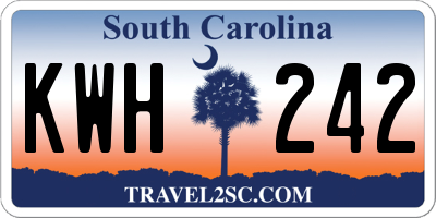 SC license plate KWH242