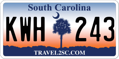 SC license plate KWH243
