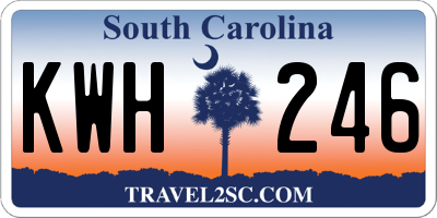 SC license plate KWH246
