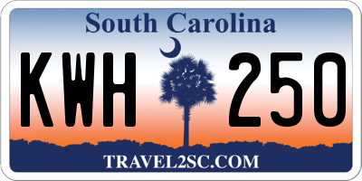 SC license plate KWH250