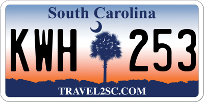 SC license plate KWH253
