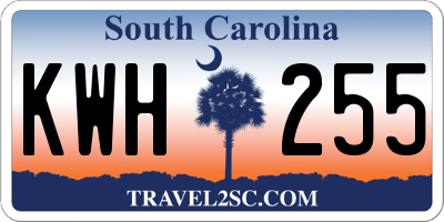 SC license plate KWH255