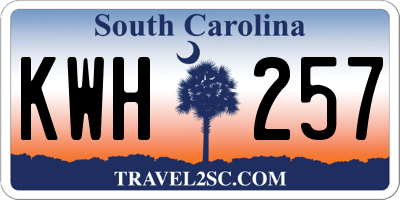 SC license plate KWH257