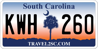 SC license plate KWH260