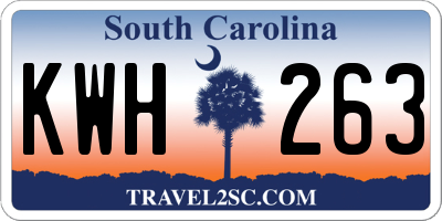 SC license plate KWH263