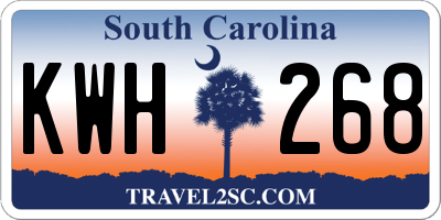 SC license plate KWH268