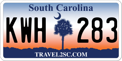 SC license plate KWH283