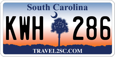 SC license plate KWH286
