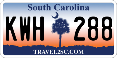 SC license plate KWH288
