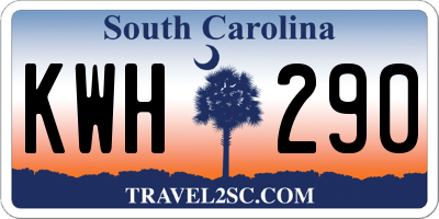 SC license plate KWH290