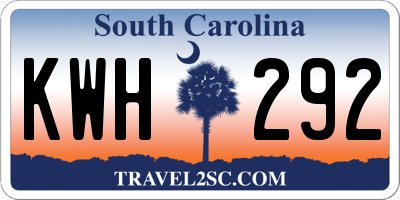 SC license plate KWH292
