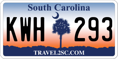 SC license plate KWH293