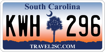SC license plate KWH296