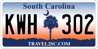 SC license plate KWH302