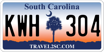 SC license plate KWH304