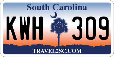 SC license plate KWH309