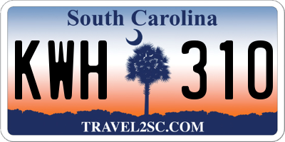 SC license plate KWH310