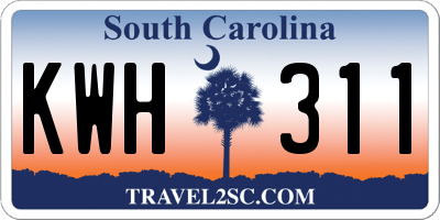 SC license plate KWH311