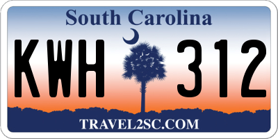 SC license plate KWH312