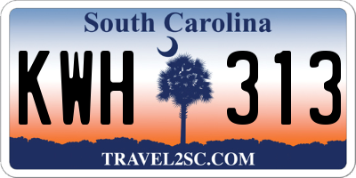 SC license plate KWH313
