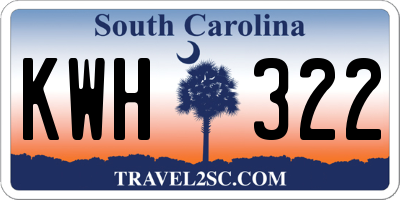 SC license plate KWH322