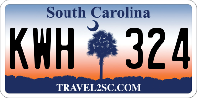 SC license plate KWH324
