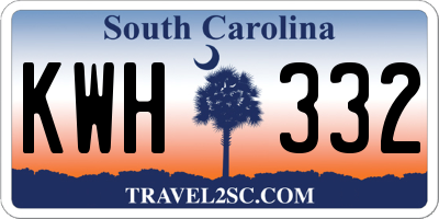SC license plate KWH332