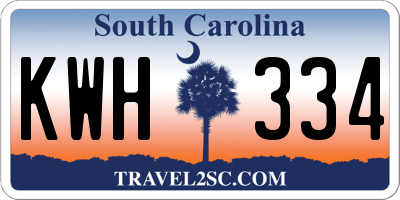 SC license plate KWH334