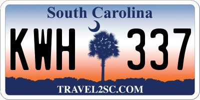 SC license plate KWH337