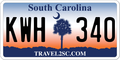 SC license plate KWH340