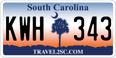 SC license plate KWH343