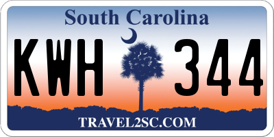 SC license plate KWH344