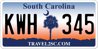SC license plate KWH345