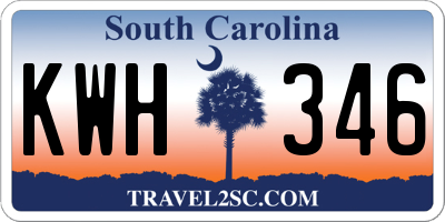 SC license plate KWH346