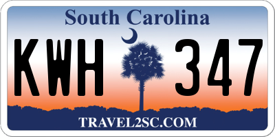 SC license plate KWH347