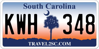 SC license plate KWH348
