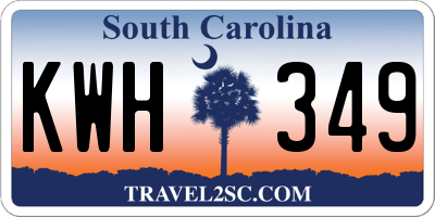 SC license plate KWH349