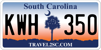 SC license plate KWH350
