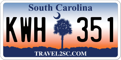 SC license plate KWH351