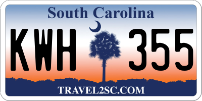 SC license plate KWH355